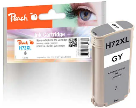 Peach remanufactured alternativní cartridge HP 72XL (C9374A) šedá / 138 ml / new chip
