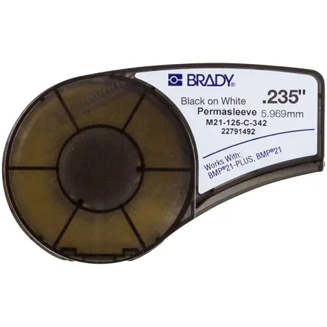 BRADY Permasleeve páska pro označování kabelů / černobílá / 2.1m x 5.96mm / polyolefin / -55 až 135 °C