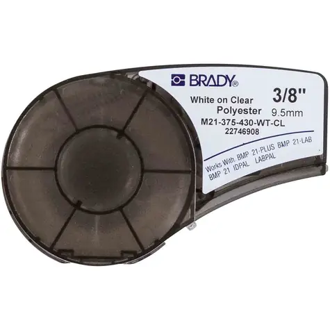 BRADY BMP21 Series označovací páska / bílo-průhledná / 6.4m x 9.53mm / odolná / pro BMP21, LABPAL a IDPAL
