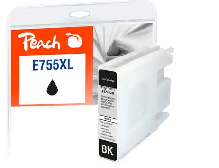 Peach T7551 755XL kompatibilní cartidge černá / pro WorkForce Pro WF-8090 DW Series / 130 ml
