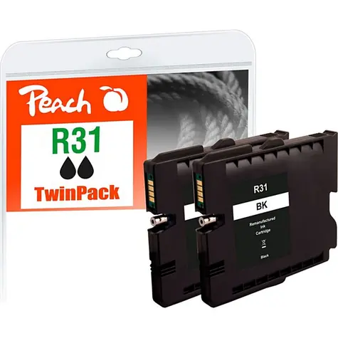 Peach kompatibilní cartridge GC31K TwinPack černá / pro Ricoh Aficio GX e2600