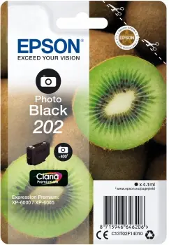 EPSON 202 Claria Premium foto černá / originální cartridge / XP-6000 / 4.1 ml