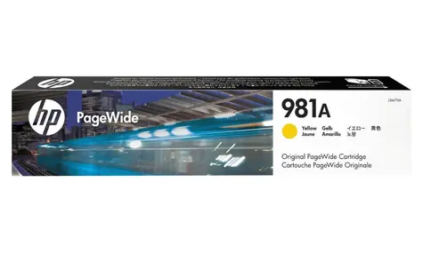 HP originální inkoustová náplň 981A žlutá / pro HP PageWide Enterprise Color 556dn & 556xh / 68.5ml