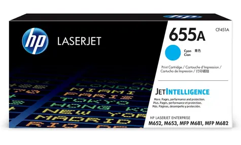 HP 655A originální toner modrá / Color LaserJet Enterprise M652n / 10.500 stran