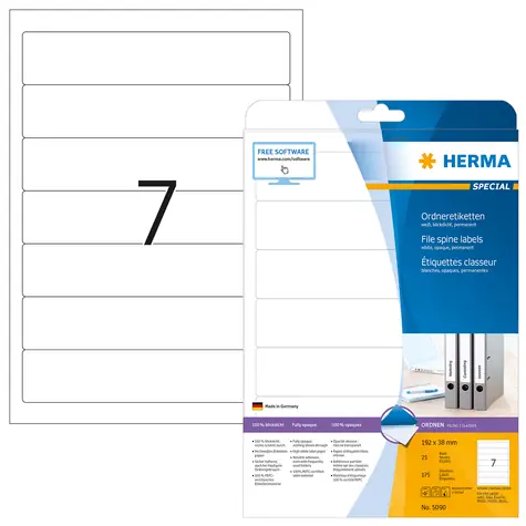 HERMA etikety na pořadače A4 / 192x38 mm / 25 listů