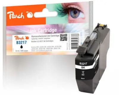 Peach remanufactured cartridge Brother LC-3217 černá / pro MFC-J5730DW & MFC-J6930DW / 13ml / reset chip