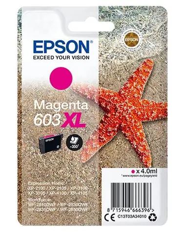 EPSON Singlepack 603XL Magenta originální cartridge / 4 ml / pro WF-2850DWF | XP-3100 | XP-2100