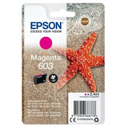 EPSON Singlepack 603 Magenta originální cartridge / 2.4 ml / pro WF-2850DWF | XP-3100 | XP-2100