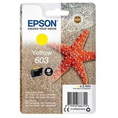 EPSON Singlepack 603 Yellow originální cartridge / 2.4 ml / pro WF-2850DWF | XP-3100 | XP-2100