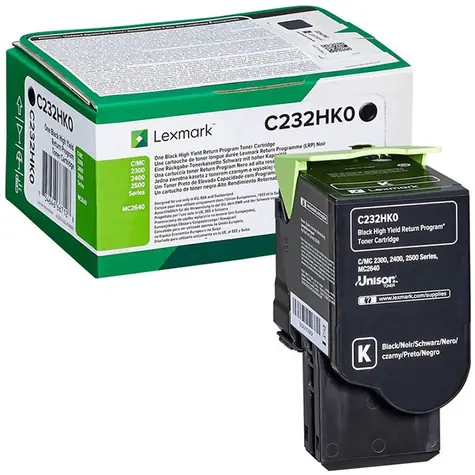 Lexmark C232HK0 HC originální vratný toner černá / pro C2525 & C2425 & C2535 & MC 2325 & MC 2425 & MS2535 / 3.000stran