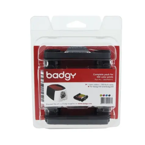 Evolis barvící páska (YMCKO) pro tiskárny Badgy100 & Badgy200 - až 100 karet / 100 karet v balení