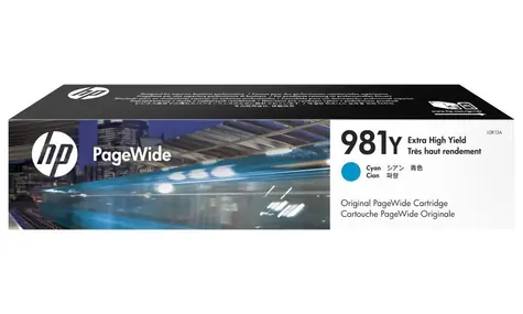 HP originální inkoustová náplň 981Y modrá / pro HP PageWide Enterprise Color 556dn & 556xh / 185ml