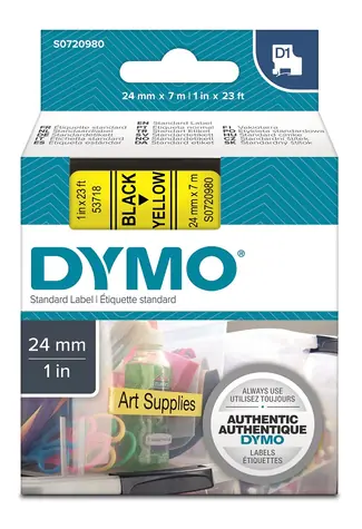 Dymo páska D1 24mm x 7m černá na žlutém