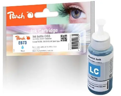 Peach T6735 kompatibilní inkoust světle-modrá / pro L1800 & L800 / 70 ml  