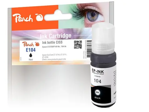 Peach C13T00P140 alternativní inkoust černá / Epson EcoTank ET-2710 & EcoTank ET-2712 / 70ml 
