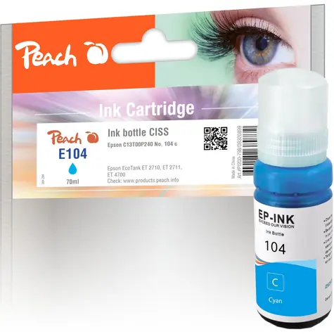 Peach C13T00P240 alternativní inkoust modrá / Epson EcoTank ET-2710 & EcoTank ET-2712 / 70ml 