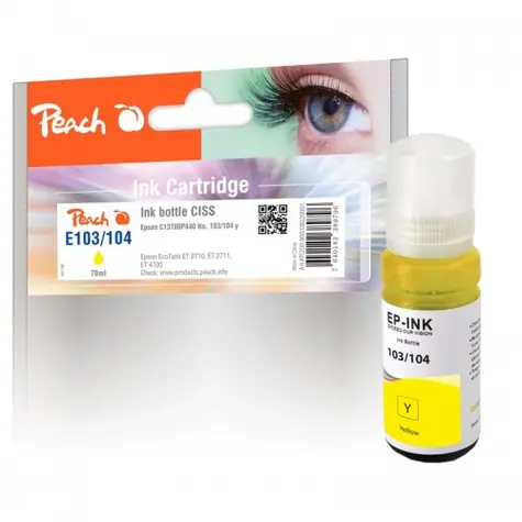Peach C13T00P440 alternativní inkoust žlutá / Epson EcoTank ET-2710 & EcoTank ET-2712 / 70ml 