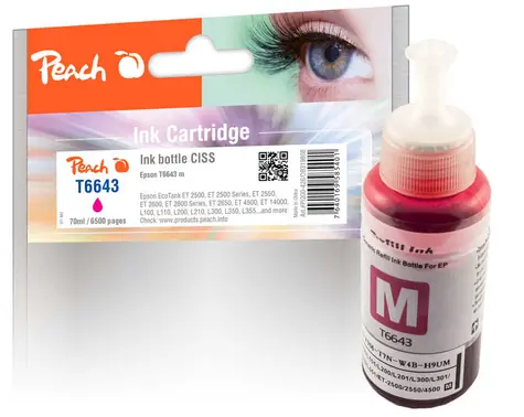 Peach T6643 alternativní inkoust fialová / pro Epson L1455 & L605 & L655 & EcoTank ET-4550 & L1455 / 70 ml 