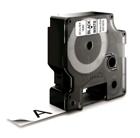 Dymo D1 originální páska do tiskárny štítků 19mm x 5.5m / permanentní polyesterová bílá