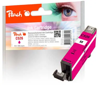Peach CLI-526M alternativní cartridge fialová / Pixma iP4850 / 1x9 ml
