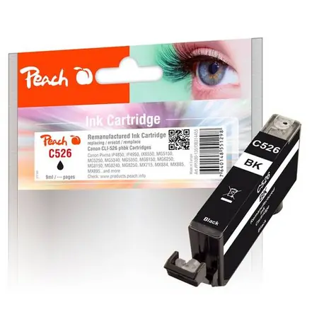 Peach CLI-526B alternativní cartridge černá / Pixma iP4850 / 1x9 ml