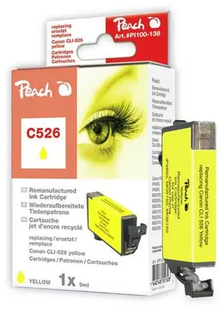 Peach CLI-526Y alternativní cartridge žlutá / Pixma iP4850 / 9 ml