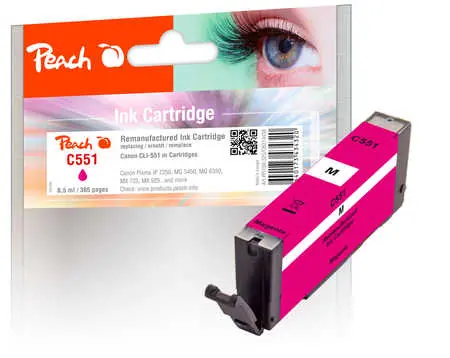 Peach CLI-551M alternativní cartridge fialová / Pixma MG5450 / 8.5ml