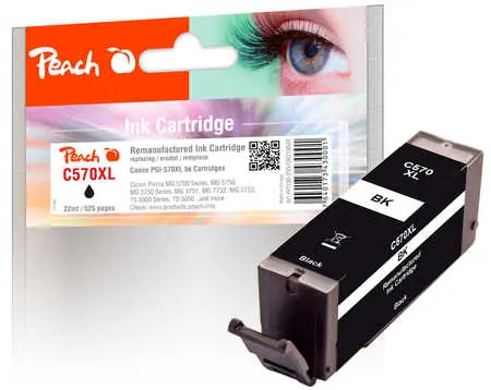 Peach PGI-570 XL černá / alternativní cartridge / pro MG5750 / 22 ml