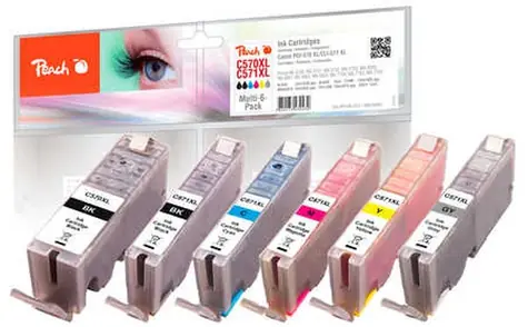 Peach PGI-570 XL Multi-6-Pack / alternativní cartridge / pro MG5750 / 5x 13 ml & 1x 23 ml