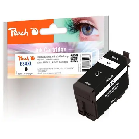 Peach kompatibilní cartridge Epson 34XL černá / pro WF-3720 a WF-3725 / 20 ml