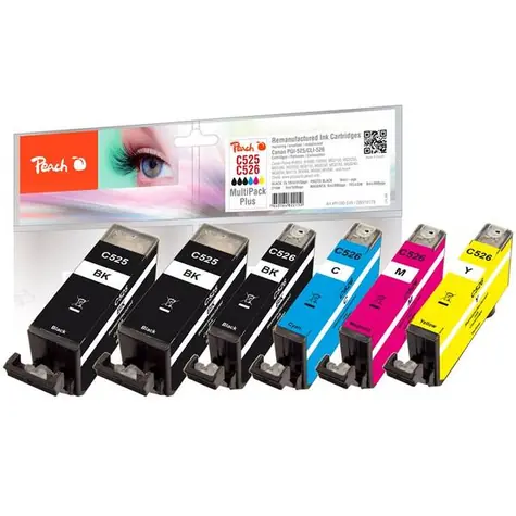 Peach CLI-526 alternativní cartridge MultiPack Plus / Pixma iP4850 / 2xbk & pbk & c m y