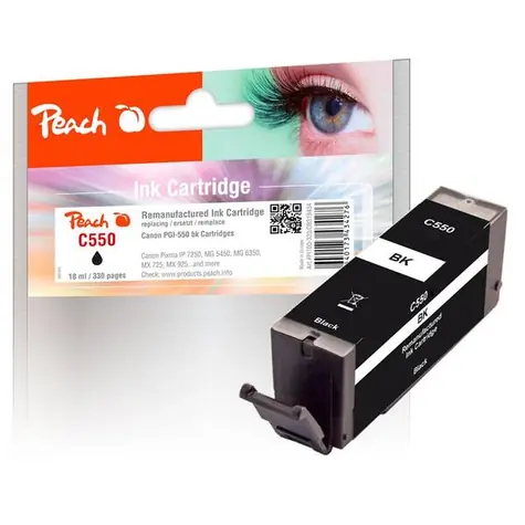Peach PGI-550 PGBK kompatibilní cartridge černá / 13 ml