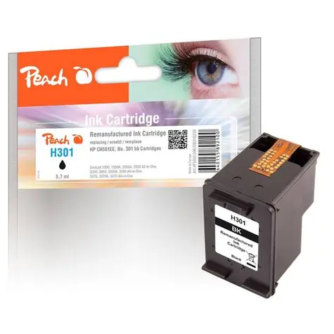 Peach alternativní cartridge 301 černá / DeskJet 1050 & 2050 / 5.7 ml
