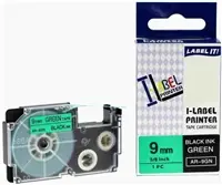Xerox kompatibilní páska s Casio XR-9GN1/ zelený podklad / černý tisk / šířka 9 mm / délka 8 m