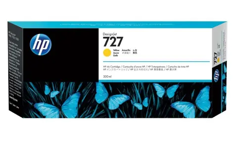 HP F9J78A originální cartridge 727 žlutá / DesignJet T930 / 300 ml