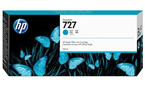 HP F9J76A originální cartridge 727 modrá / DesignJet T930 / 300 ml
