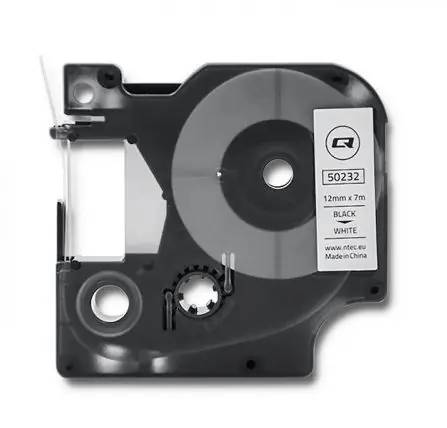 Qoltec 50232 Páska pro DYMO D1 45013 12mm x 7m černá na bílé