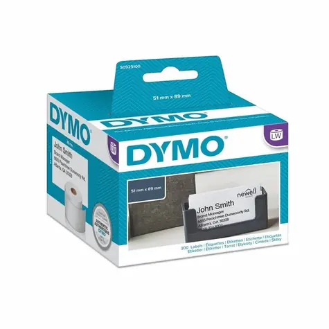 Dymo papírové štítky 89mm x 51mm / bílé / velké / 1x300 ks / nelepivé