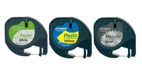 Dymo originální páska do tiskárny štítků 12mm x 4m 3ks / černý tisk / 3D