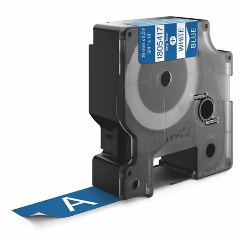 Dymo originální páska do tiskárny štítků 19mm x 5.5m (modrý podklad) / bílý tisk / D1 / vinyl