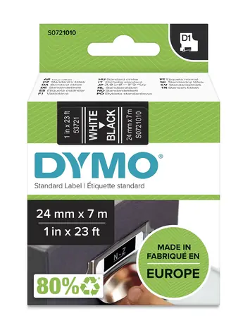 Dymo originální páska do tiskárny štítků 24mm x 7m (bílý podklad) - S0721010 / černý tisk