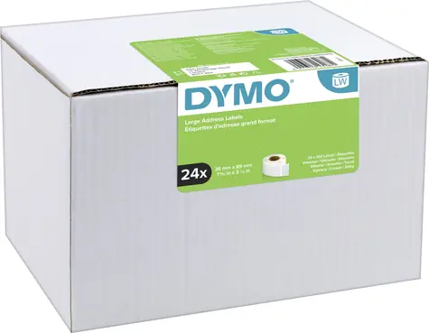 Dymo papírové štítky 89mm x 36mm 24x260 ks / bílé / velké