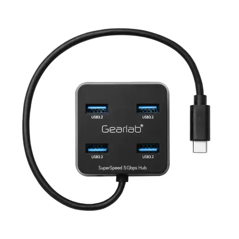 Gearlab USB 3.2 Hub černá / USB-C / 4 porty / 0.3 m