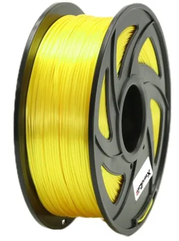XtendLan PLA filament leskle-žlutá / struna pro 3D tiskárnu / PLA / 1.75mm / 1kg   