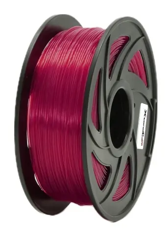 XtendLan PLA filament průhledně-červená / struna pro 3D tiskárnu / PLA / 1.75mm / 1kg   