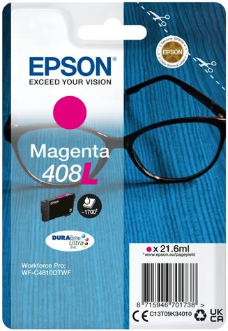 Epson DURABrite Ultra 408L XL červená / pro WF-C4810DTWF / 21.6 ml