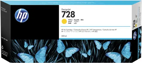 HP F9K15A originální cartridge 728 (300ml) žlutá / DesignJet T730&T830 / 300 ml