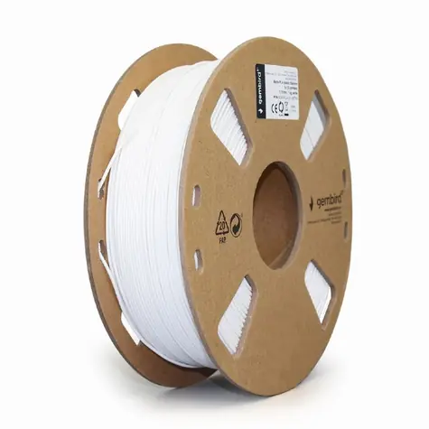 Gembird tisková struna 1.75mm PLA matná bílá 1kg 