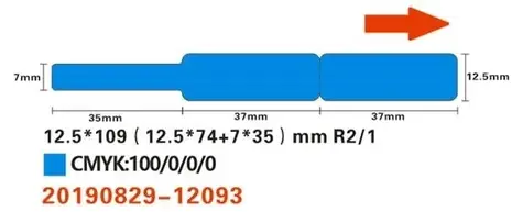 Niimbot štítky na kabely 12.5 x 74+35 pro D11 a D110 modrá / 65ks 