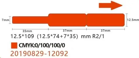 Niimbot štítky na kabely 12.5 x 74+35 pro D11 a D110 červená / 65ks 